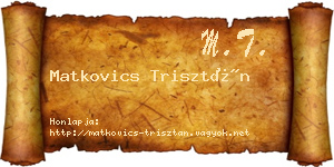 Matkovics Trisztán névjegykártya